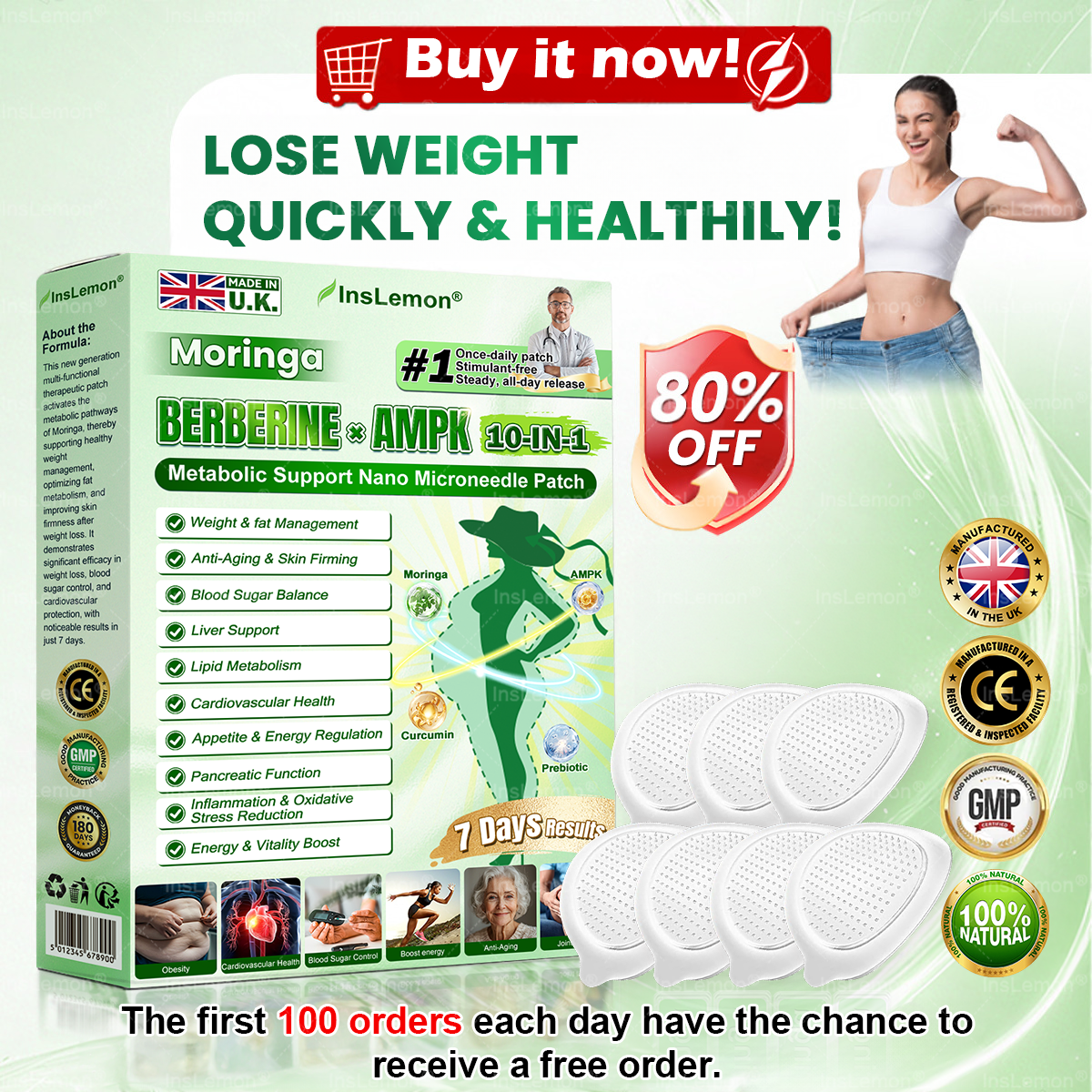 𝐈𝐧𝐬𝐋𝐞𝐦𝐨𝐧® 𝗠𝗼𝗿𝗶𝗻𝗴𝗮 × 𝗕𝗲𝗿𝗯𝗲𝗿𝗶𝗻𝗲 × 𝗔𝗠𝗣𝗞 𝟭𝟬-𝗶𝗻-𝟭 𝗠𝗲𝘁𝗮𝗯𝗼𝗹𝗶𝗰 𝗦𝘂𝗽𝗽𝗼𝗿𝘁 𝗡𝗮𝗻𝗼 𝗠𝗶𝗰𝗿𝗼𝗻𝗲𝗲𝗱𝗹𝗲 𝗣𝗮𝘁𝗰𝗵🇬🇧(𝐉𝐮𝐬𝐭 𝐨𝐧𝐜𝐞 𝐚 𝐝𝐚𝐲, 𝐯𝐢𝐬𝐢𝐛𝐥𝐞 𝐜𝐡𝐚𝐧𝐠𝐞𝐬 𝐢𝐧 𝟕 𝐝𝐚𝐲𝐬） ✅ 𝐅𝐨𝐫 𝐨𝐛𝐞𝐬𝐢𝐭𝐲, 🅛🅞🅞🅢🅔 🅢🅚🅘🅝, 𝐝𝐢𝐚𝐛𝐞𝐭𝐞𝐬, 𝐬𝐥𝐞𝐞𝐩 𝐚𝐩𝐧𝐞𝐚, 𝐣𝐨𝐢𝐧𝐭 𝐢𝐬𝐬𝐮𝐞𝐬, 𝐚𝐧𝐝 𝐦𝐨𝐫𝐞⭐⭐