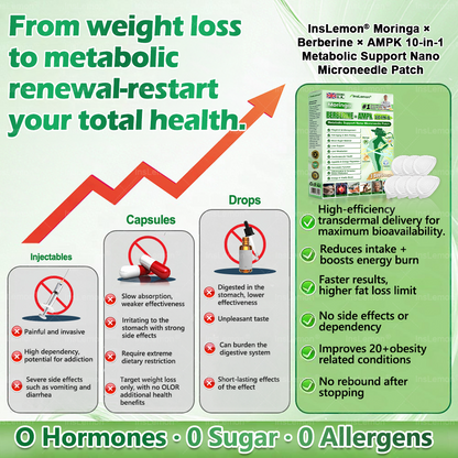 𝐈𝐧𝐬𝐋𝐞𝐦𝐨𝐧® 𝗠𝗼𝗿𝗶𝗻𝗴𝗮 × 𝗕𝗲𝗿𝗯𝗲𝗿𝗶𝗻𝗲 × 𝗔𝗠𝗣𝗞 𝟭𝟬-𝗶𝗻-𝟭 𝗠𝗲𝘁𝗮𝗯𝗼𝗹𝗶𝗰 𝗦𝘂𝗽𝗽𝗼𝗿𝘁 𝗡𝗮𝗻𝗼 𝗠𝗶𝗰𝗿𝗼𝗻𝗲𝗲𝗱𝗹𝗲 𝗣𝗮𝘁𝗰𝗵🇬🇧(𝐉𝐮𝐬𝐭 𝐨𝐧𝐜𝐞 𝐚 𝐝𝐚𝐲, 𝐯𝐢𝐬𝐢𝐛𝐥𝐞 𝐜𝐡𝐚𝐧𝐠𝐞𝐬 𝐢𝐧 𝟕 𝐝𝐚𝐲𝐬） ✅ 𝐅𝐨𝐫 𝐨𝐛𝐞𝐬𝐢𝐭𝐲, 🅛🅞🅞🅢🅔 🅢🅚🅘🅝, 𝐝𝐢𝐚𝐛𝐞𝐭𝐞𝐬, 𝐬𝐥𝐞𝐞𝐩 𝐚𝐩𝐧𝐞𝐚, 𝐣𝐨𝐢𝐧𝐭 𝐢𝐬𝐬𝐮𝐞𝐬, 𝐚𝐧𝐝 𝐦𝐨𝐫𝐞⭐⭐